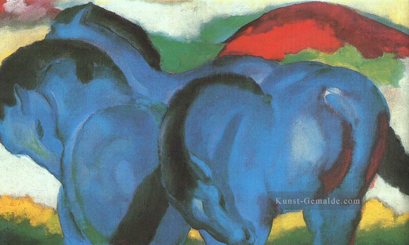 Little Blue Horses abstrakt Franz Marc Deutsch Ölgemälde